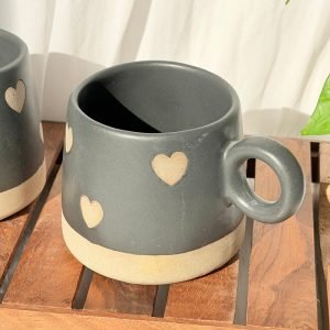 Heartfelt Black Ceramic Mug